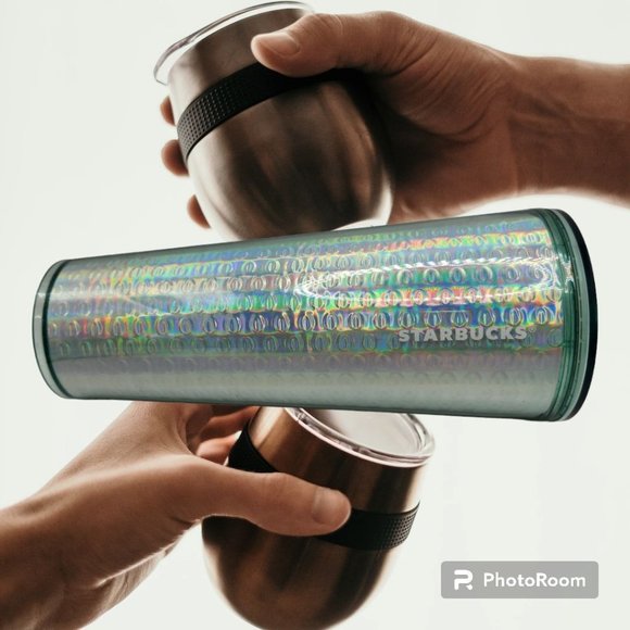 Starbucks 24oz Tumbler Plastic Green With Iridescent Mermaid Color - Picture 2 of 5